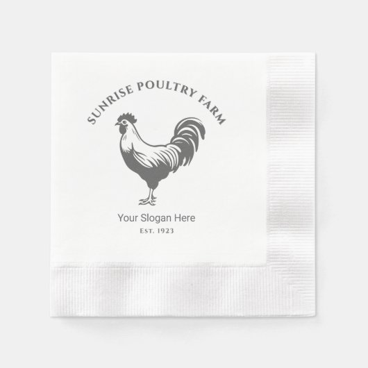 Chicken Farm House Paper Napkin 縁ありカクテルナプキン (正面)