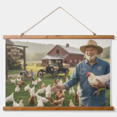 Chicken Farm Wood Topped Wall Tapestry 吊り下げ型タペストリー (正面)