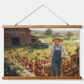 Chicken Farm Wood Topped Wall Tapestry 吊り下げ型タペストリー (正面2)