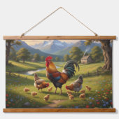 Chicken Farm Wood Topped Wall Tapestry 吊り下げ型タペストリー (正面)
