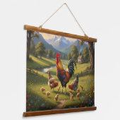 Chicken Farm Wood Topped Wall Tapestry 吊り下げ型タペストリー (傾斜あり)