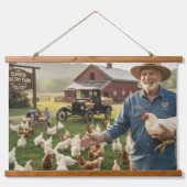Chicken Farm Wood Topped Wall Tapestry 吊り下げ型タペストリー (正面2)