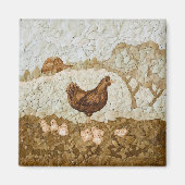 Chicken Farmyard Magnet マグネット (正面)