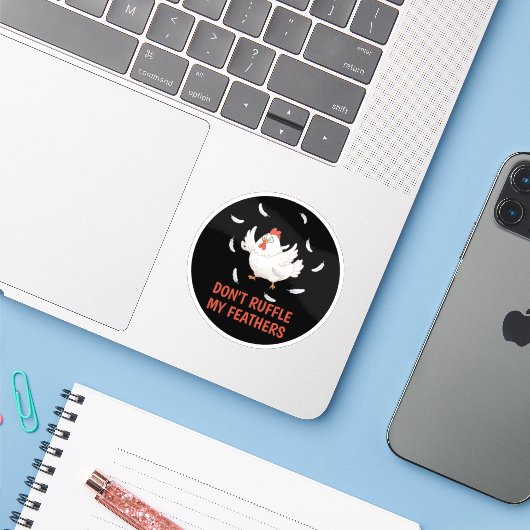 Chicken Feathers シール (ノートパソコンとiPhone)