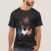 Chicken Fireworks Independence 4th Of July Day Pat Tシャツ (正面)