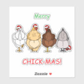 chicken funny X'mas sticker シール (シート)