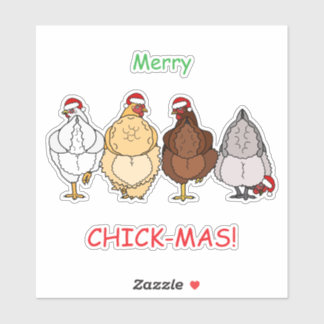 chicken funny X'mas sticker シール