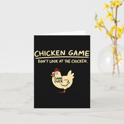 Chicken Game Dont Look At The Chicken Funny Chick  カード (黄色い花)
