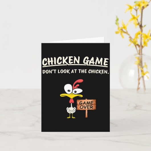 Chicken Game Don't Look At The Chicken Funny Chick カード (黄色い花)