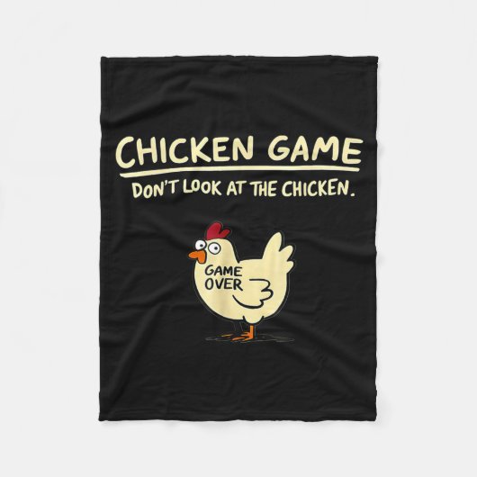 Chicken Game Don't Look At The Chicken Funny Chick フリースブランケット (正面)