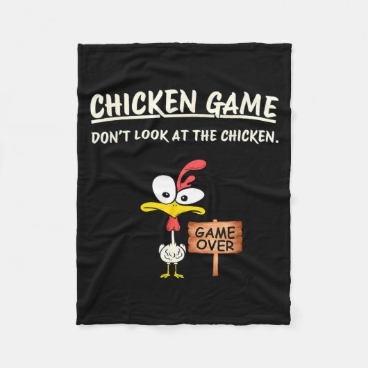 Chicken Game Don't Look At The Chicken Funny Chick フリースブランケット (正面)