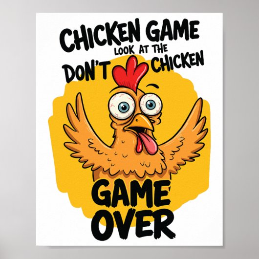 Chicken Game Don't Look At The Chicken Meme Funny  ポスター (正面)