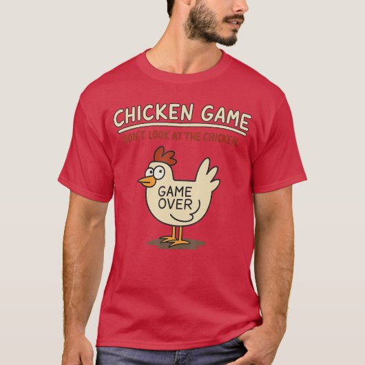 Chicken Game Dont Look athe Chicken Meme Christmas Tシャツ (正面)