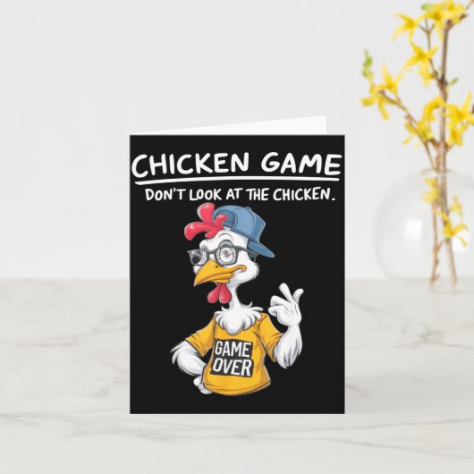Chicken Game Humorous Family Tee - Uni-adults &amp カード (黄色い花)