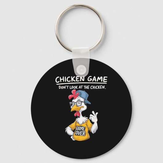 Chicken Game Humorous Family Tee - Uni-adults &amp キーホルダー (正面)