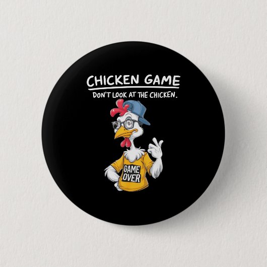 Chicken Game Humorous Family Tee - Uni-adults &amp 缶バッジ (正面)
