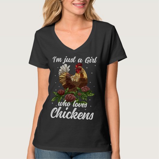 Chicken Girl Chicken Owner Chicken Mom Chicken Far Tシャツ (正面)