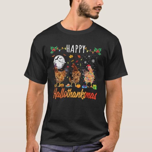Chicken HalloThanksMas Halloween Autumn Christmas  Tシャツ (正面)