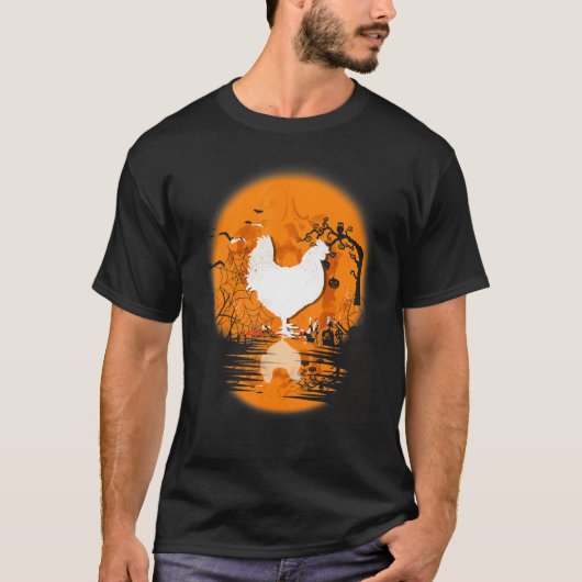 Chicken Halloween Costume Pumpkin Chicken  Fall Se Tシャツ (正面)