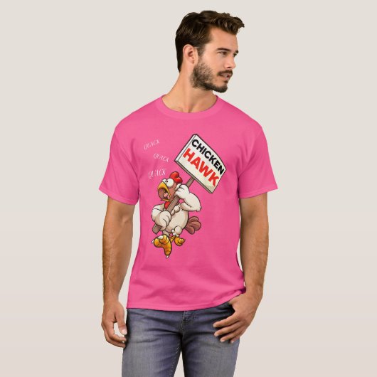 Chicken Hawk Funny Cartoon Design for Humor Lovers Tシャツ (正面フル)