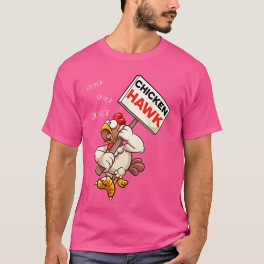 Chicken Hawk Funny Cartoon Design for Humor Lovers Tシャツ (正面)