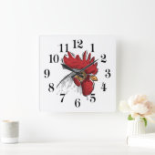 Chicken Head Wall Clock スクエア壁時計 (ホーム)