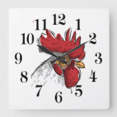 Chicken Head Wall Clock スクエア壁時計 (正面)