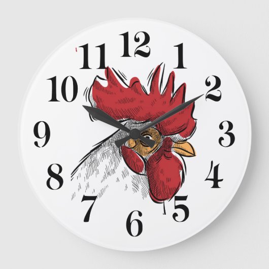 Chicken Head Wall Clock ラージ壁時計 (正面)
