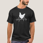 Chicken heartbeat chicken frequency my heart beats tシャツ (正面)