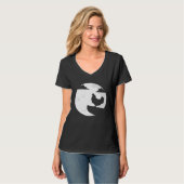 Chicken Howling Moon  Animal Silhouette Women Boys Tシャツ (正面フル)