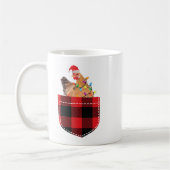 Chicken In Cket Funny Xmas Plaid Cket Chicken Chri コーヒーマグカップ (左)