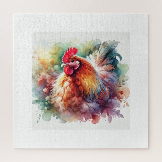 Chicken in Light 200824AREF146 - Watercolor ジグソーパズル (縦)