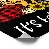 Chicken It's Fall Y'all Leopard Pumpkin Autumn Tha ポスター (角)