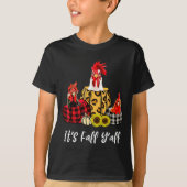 Chicken It's Fall Y'all Leopard Pumpkin Autumn Tha Tシャツ (正面)