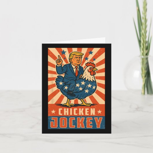 Chicken Jockey Trump Funny Meme  カード (正面)
