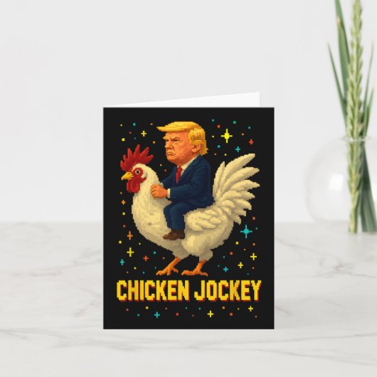 Chicken Jockey Trump Funny Meme 2  カード (正面)