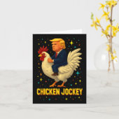 Chicken Jockey Trump Funny Meme 2  カード (黄色い花)