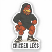 Chicken Legs – Funny Jacked Chicken Gym Workout シール (正面)