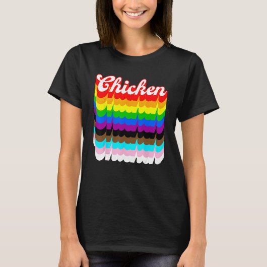 Chicken LGBTQ pride rainbow Tシャツ (正面)