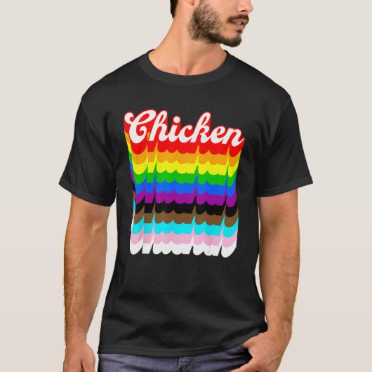 Chicken LGBTQ pride rainbow Tシャツ (正面)