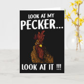 Chicken Look At My Pecker Look At It  カード (黄色い花)