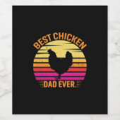 Chicken Lover | Best Chicken Dad Ever ワインラベル (シングルラベル)