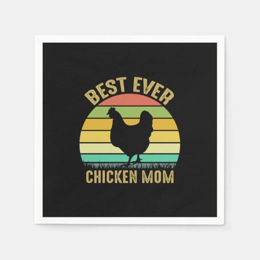 Chicken Lover | Best Ever Chicken Mom スタンダードカクテルナプキン (正面)