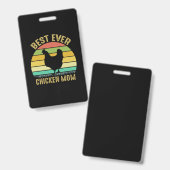 Chicken Lover | Best Ever Chicken Mom バッジ (正面＆裏面)