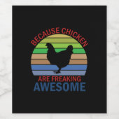 Chicken Lover | Chicken Are Freaking Awesome ワインラベル (シングルラベル)