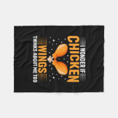 Chicken Lover | Chicken Wing フリースブランケット (正面(横))