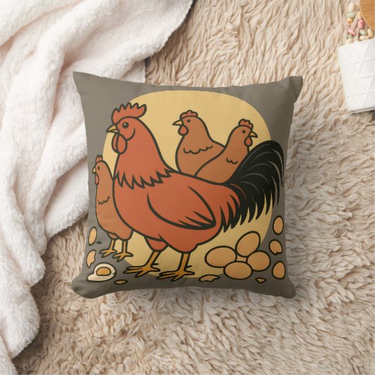 Chicken Lover Throw Pillow クッション (ブランケット)