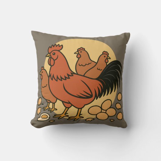 Chicken Lover Throw Pillow クッション (正面)