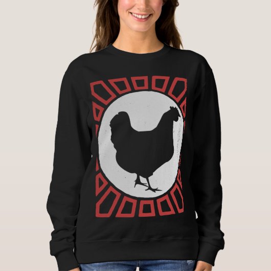 Chicken Lover Vintage Retro Style スウェットシャツ (正面)