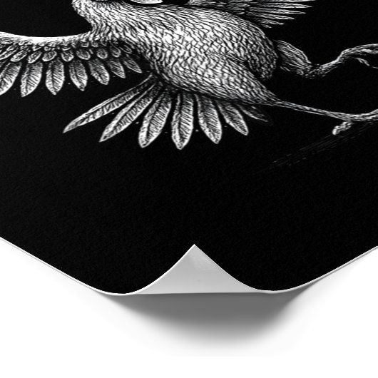 Chicken Meme Caw Funny Sayings Rooster Humor Quote ポスター (角)